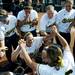 Michigan freshman Olivia Richvalsky celebrates with teammates after defeating Louisiana-Lafayette on Saturday, May 25. Daniel Brenner I AnnArbor.com